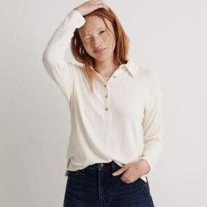 Madewell Cream Button-Down soft tee